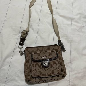 Coach brown canvas crossbody